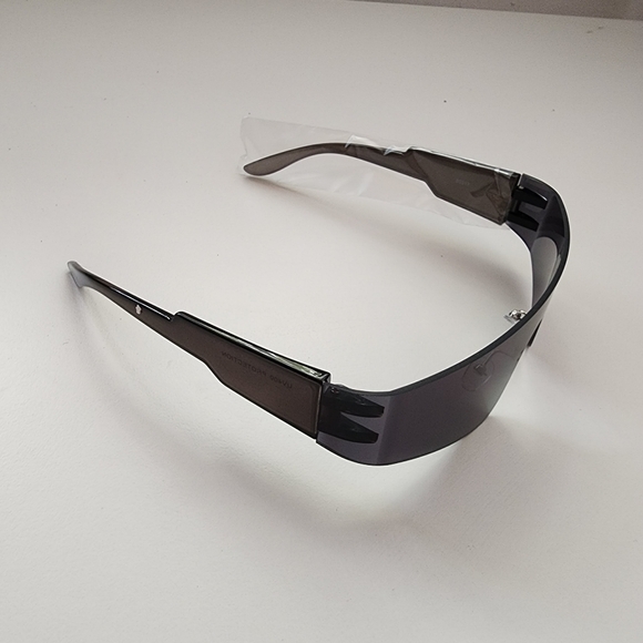 NEW Black Slim Sleek Shield Sunglasses Sunnies - Picture 5 of 10